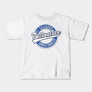 El Salvador backpacker world traveler logo Kids T-Shirt